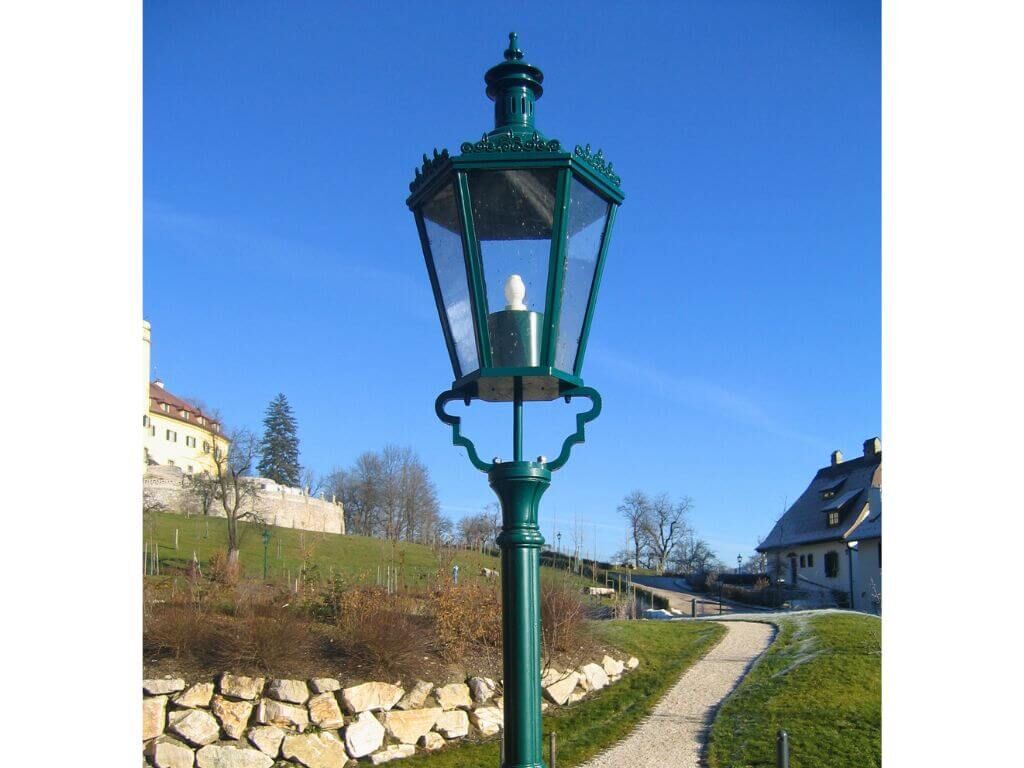 Detailaufnahme der Standlaterne Stadtpark