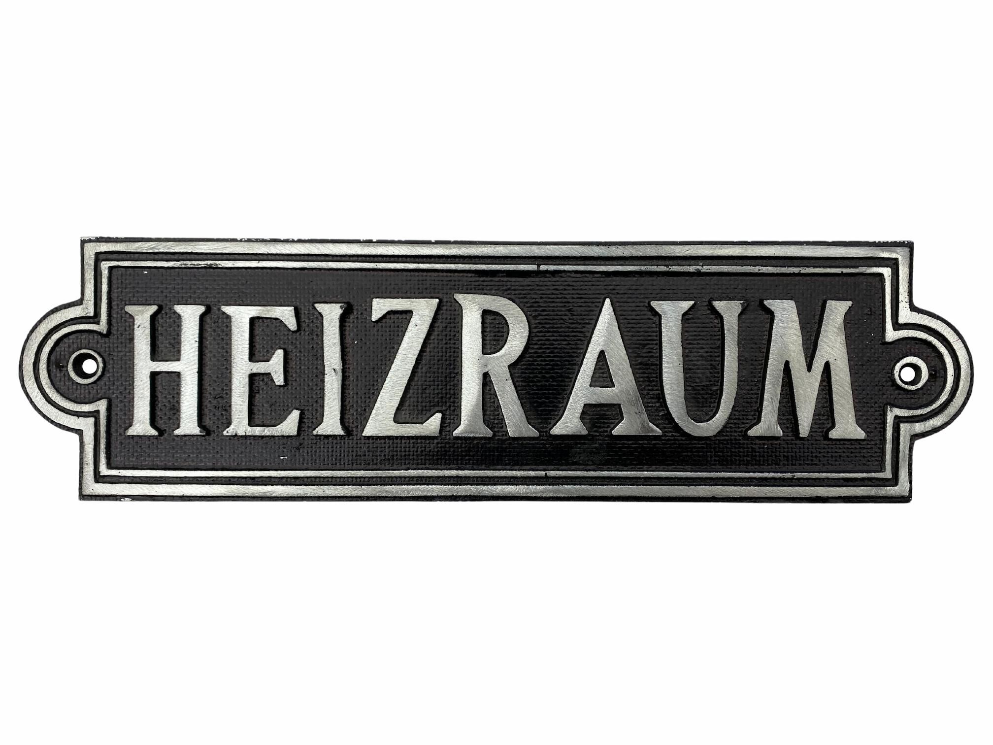 schild-heizraum-altbau-alu-1 Klassisches Schild Heizraum aus Aluminiumguss (Silber)