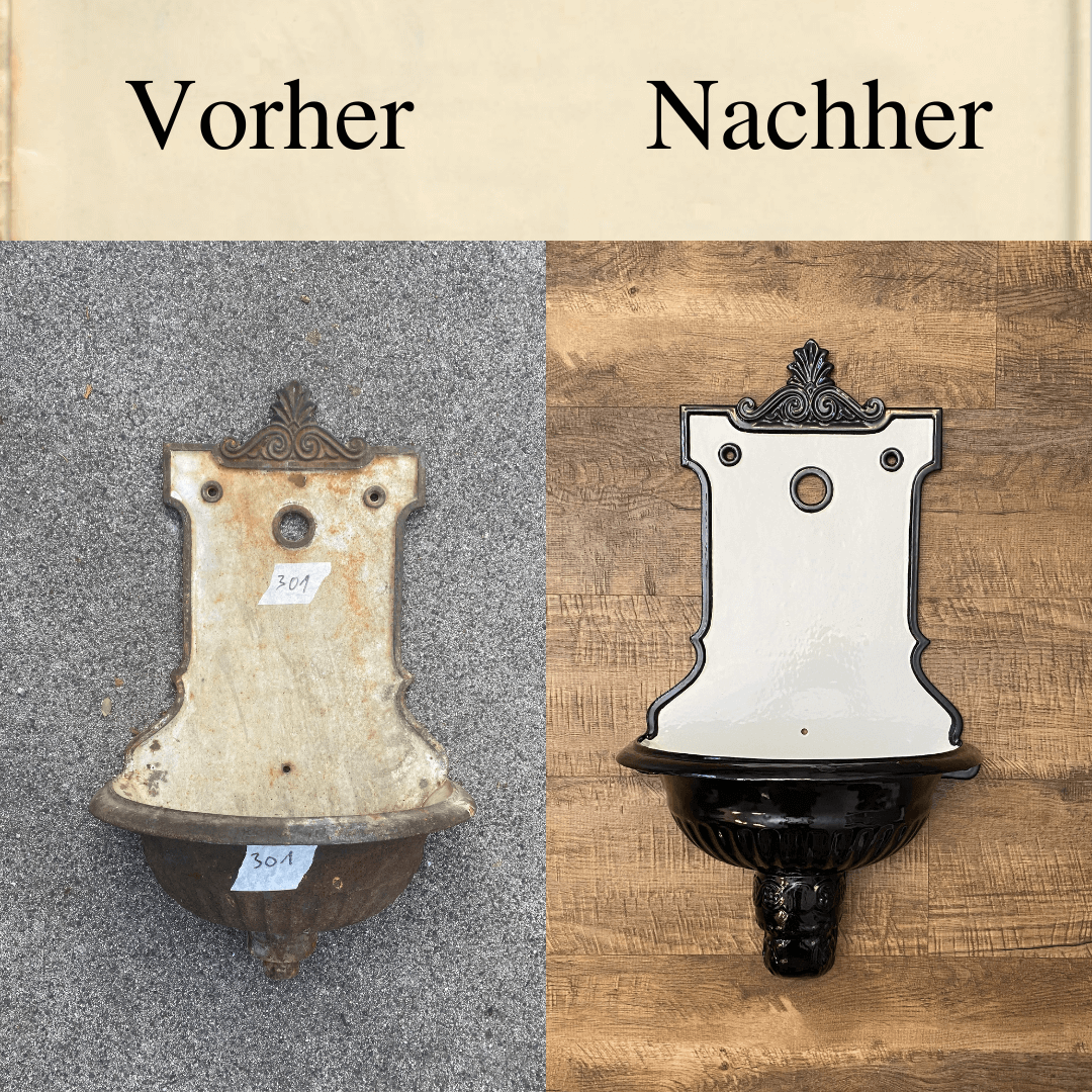 Vor und nach der Emaillierung