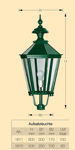 1610_1611_aufsatzleuchte_mailand Aufsatzleuchte Mailand in RAL 6005 Moosgrün