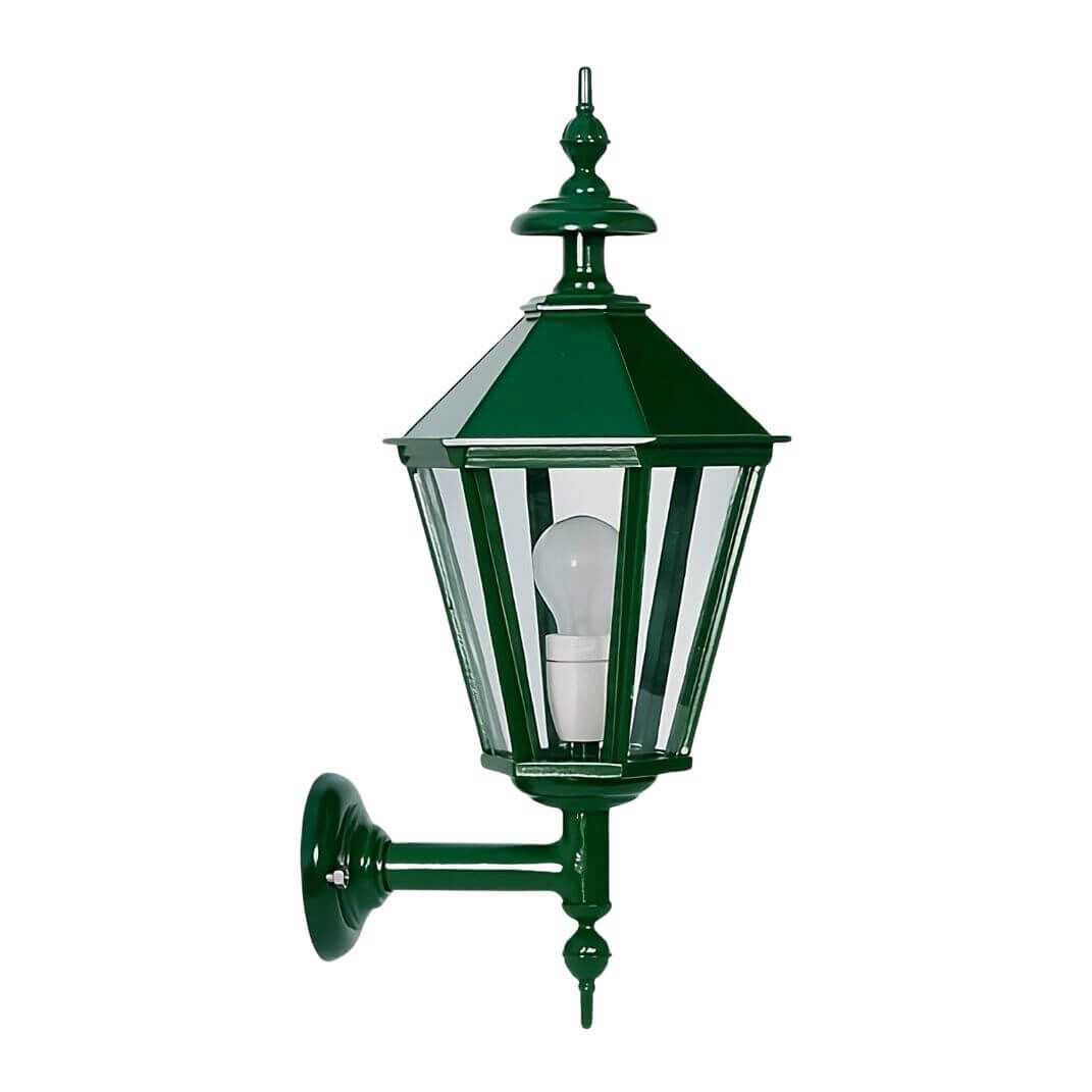 Sechseckige Wandlaterne Mailand SWD in RAL 6005 Moosgrün Sechseckige Wandlaterne Mailand SWD in RAL 6005 Moosgrün