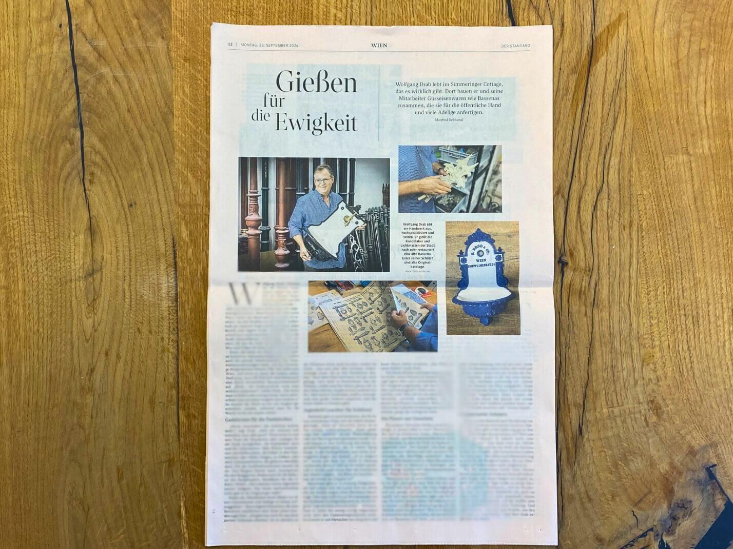 Printausgabe des "Standard" Zeitungsartikel vom 23.09.2024 Printausgabe des "Standard" Zeitungsartikel vom 23.09.2024