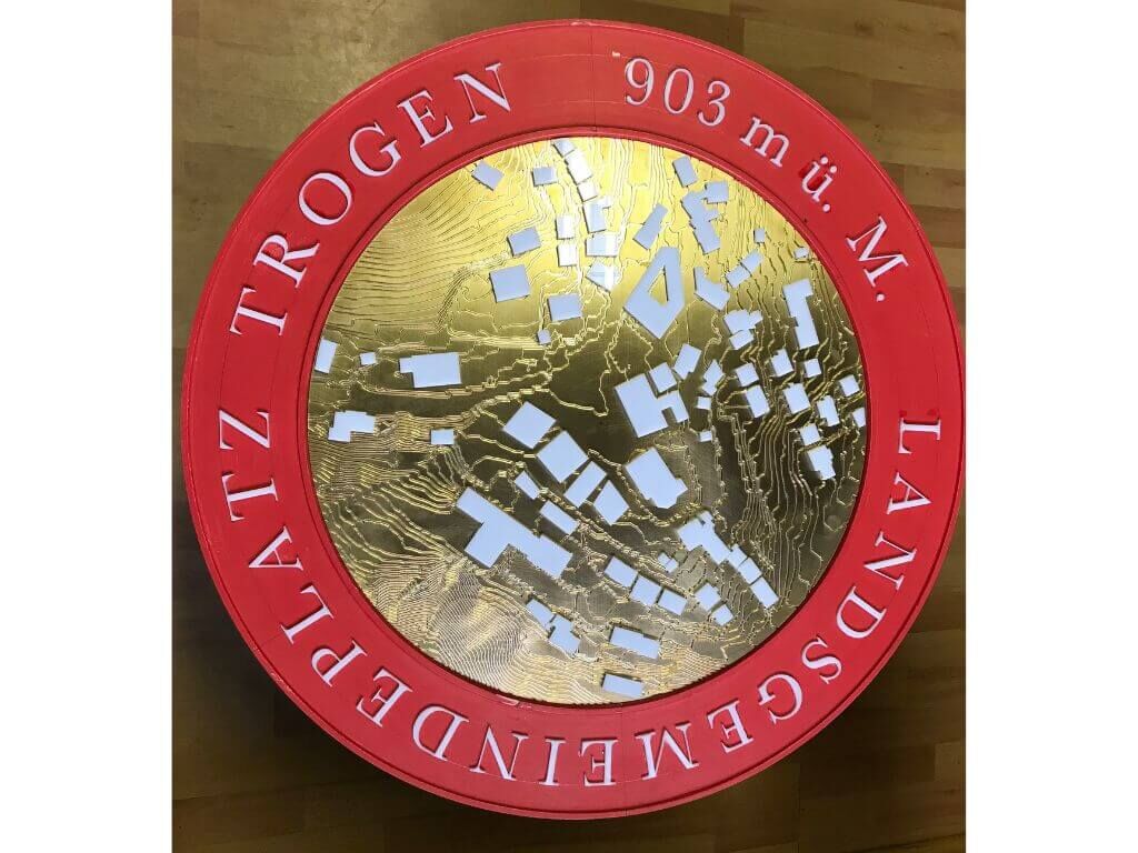 Gussmodell der Messingguss-Schachtabdeckung für den Landesgemeindeplatz Trogen Gussmodell der Messingguss-Schachtabdeckung für den Landesgemeindeplatz Trogen