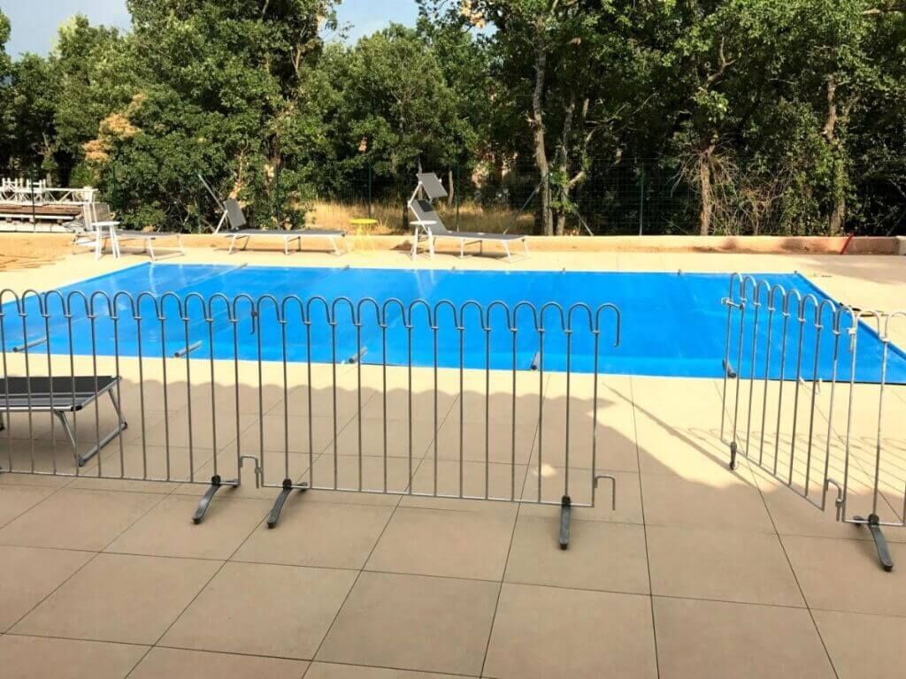 Stellzaun Poolfix mit Tür in feuerverzinkt