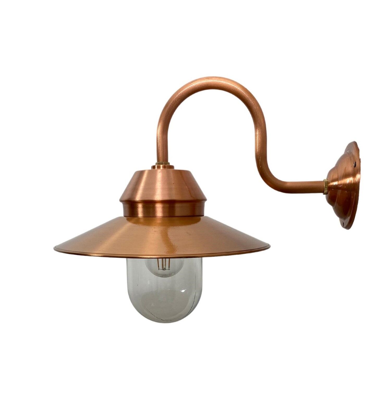 Rustikale Wandleuchte Krems | Kupfer glänzend
