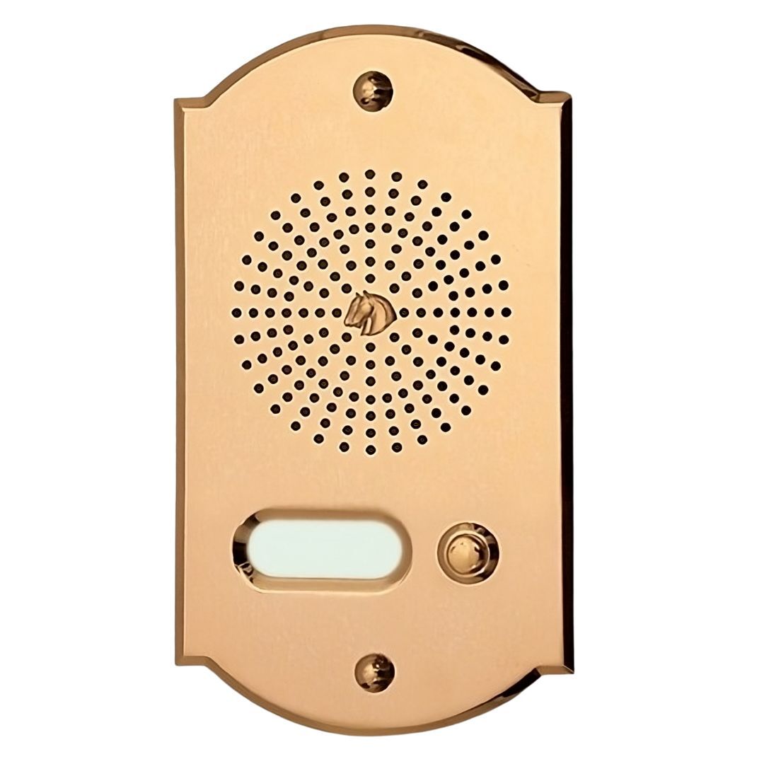 Sprechanlage Triest einreihig 1 Klingelknopf in Messing C.P.T. beschichtet