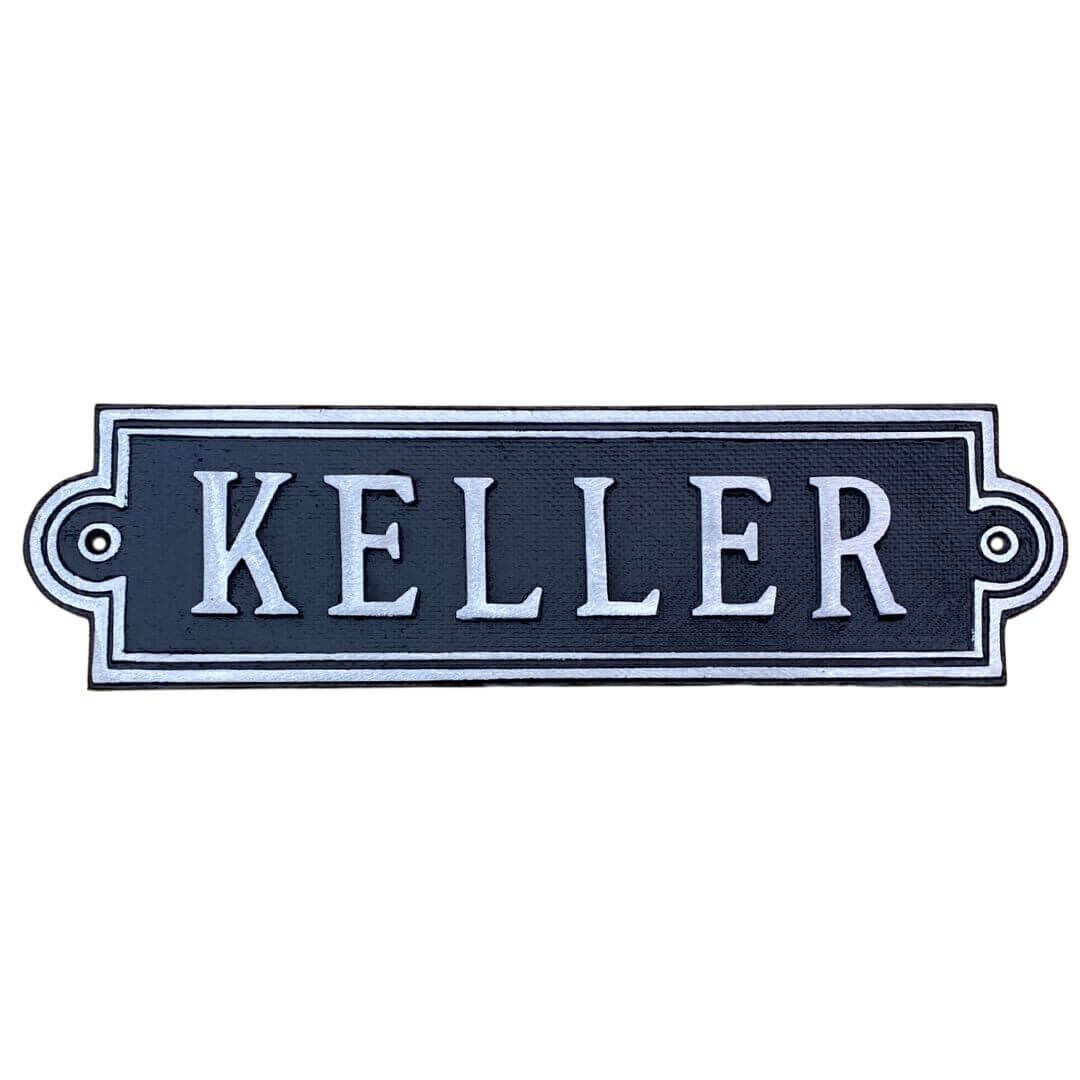 Stockwerksschild Keller - Art. 20312 aus Aluminiumguss Stockwerksschild Keller - Art. 20312 aus Aluminiumguss