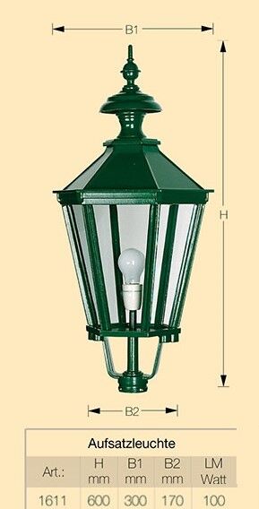 1611_aufsatzleuchte_mailand Aufsatzleuchte Mailand in RAL 6005 Moosgrün