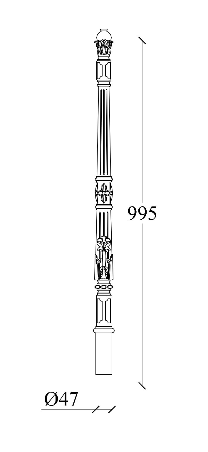 m526v_gelaendersteher_gusseisen59f08c34834cd Zeichnung Geländersteher M526V lang vertikal aus Gusseisen
