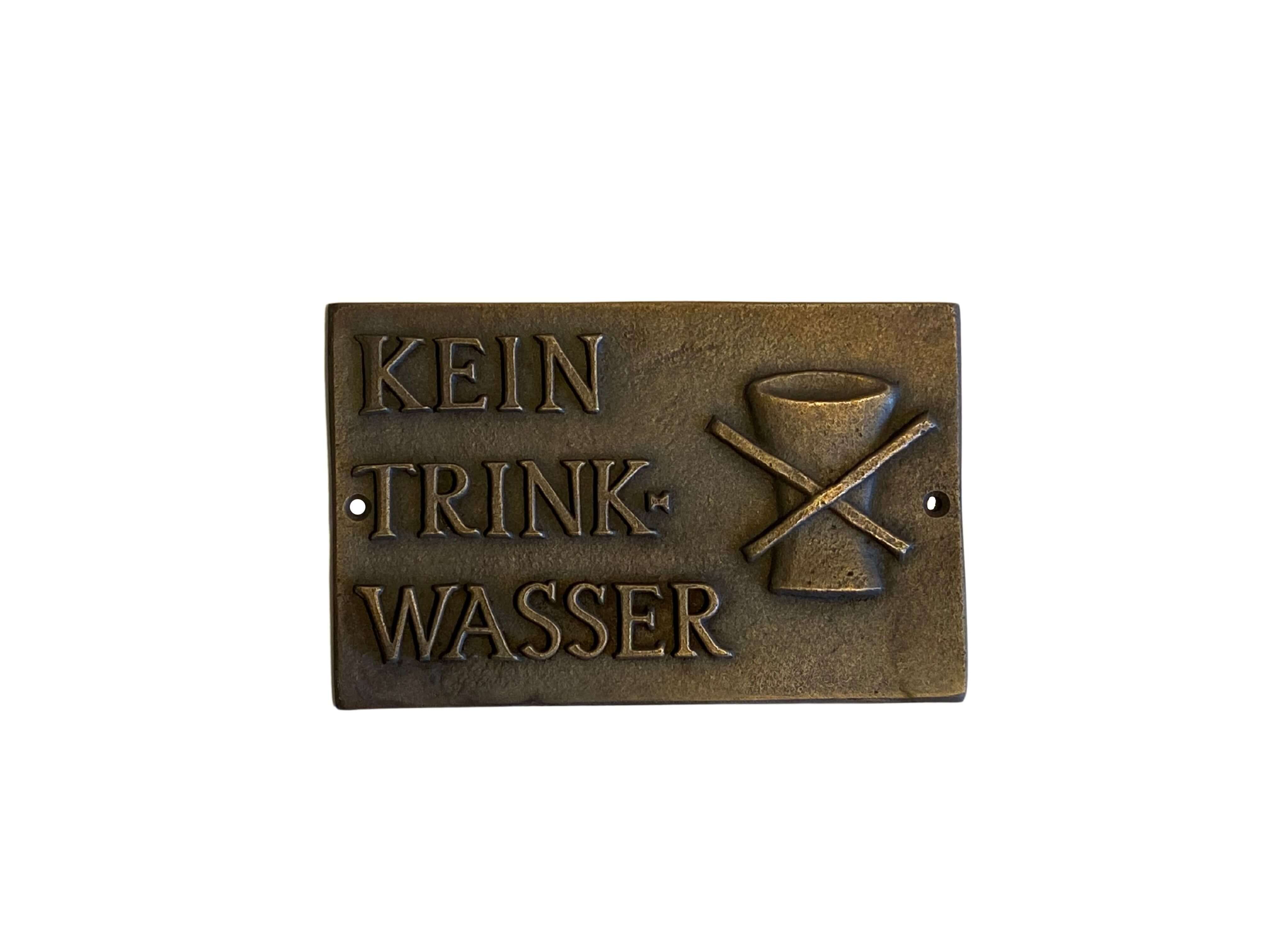 1 Kein Trinkwasser - Bronzeguss - Hinweisschild