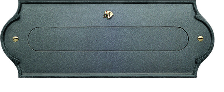 brief4 Einwurfplatte Livorno Messing mit anthrazitgrauer Oberfläche