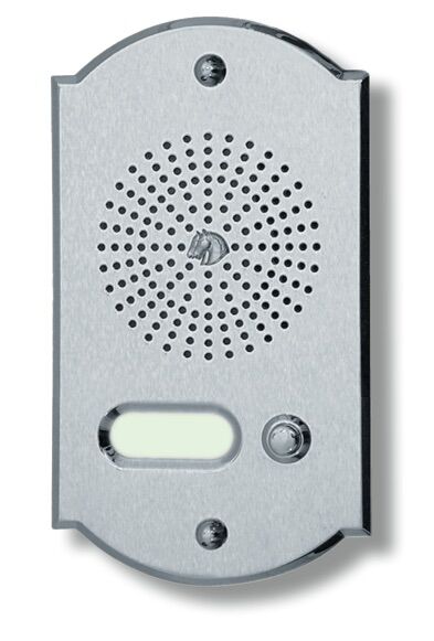 2020Pl1chromesatiniert Sprechanlage Triest einreihig 1-6 Klingelknöpfe in Messing verchromt(satiniert)