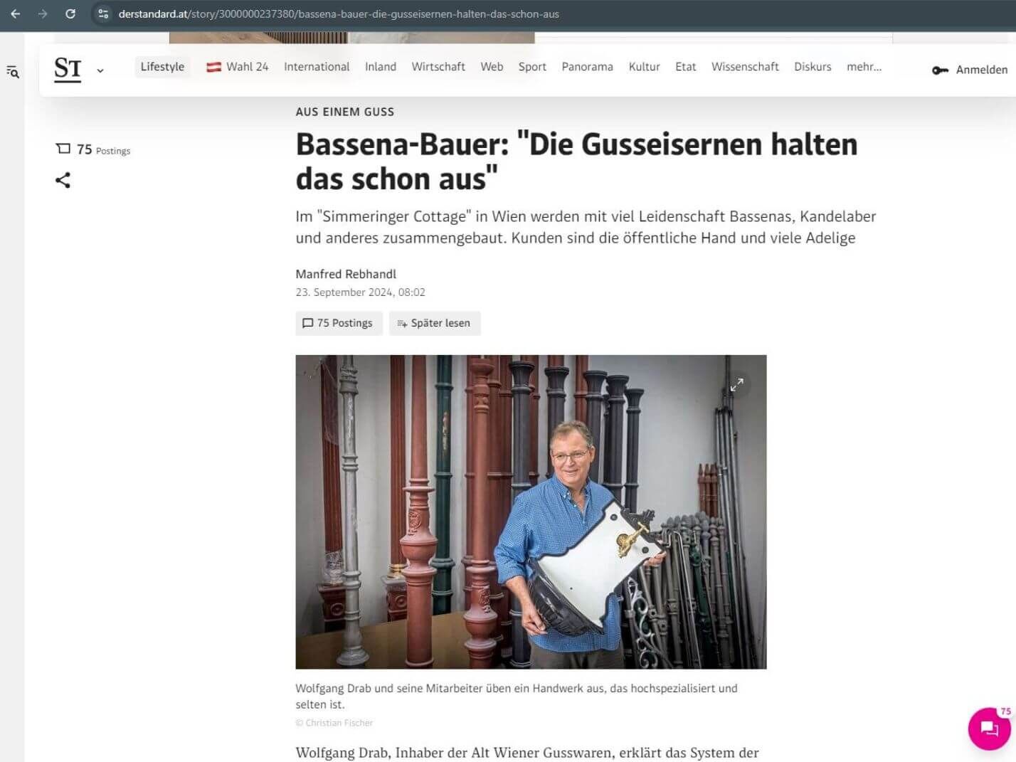 Der Standard Onlineausgabe vom 23.09.2024
