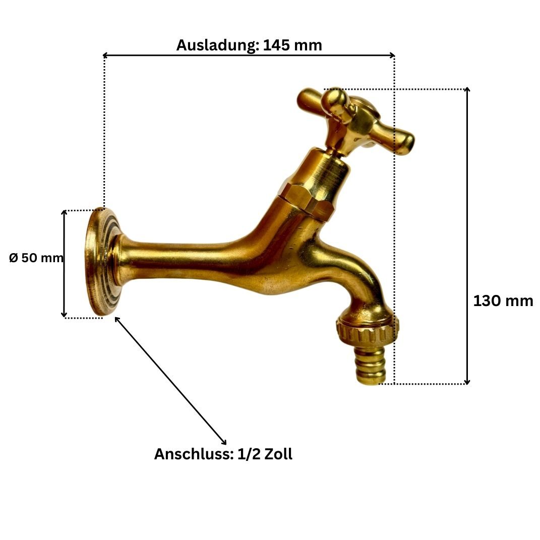 Abmessunngen des Wasserhahns Brambach aus Messing
