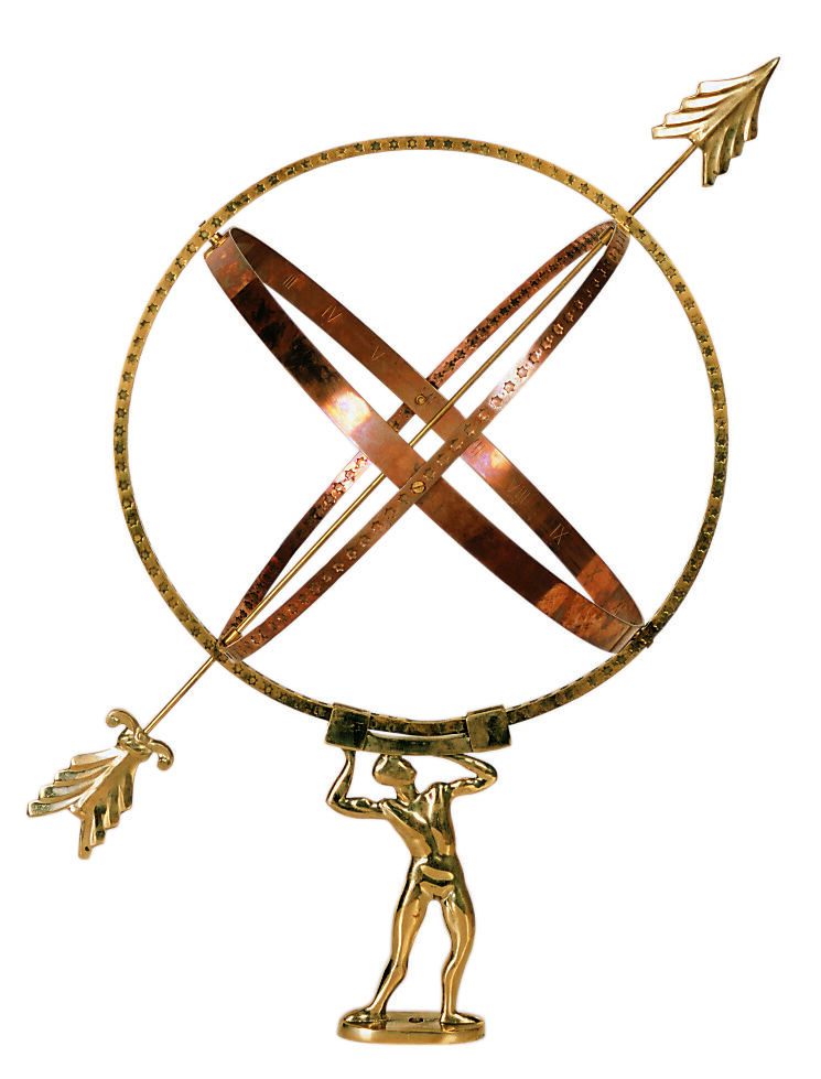 Sonnenuhr aus Messing und Kupfer