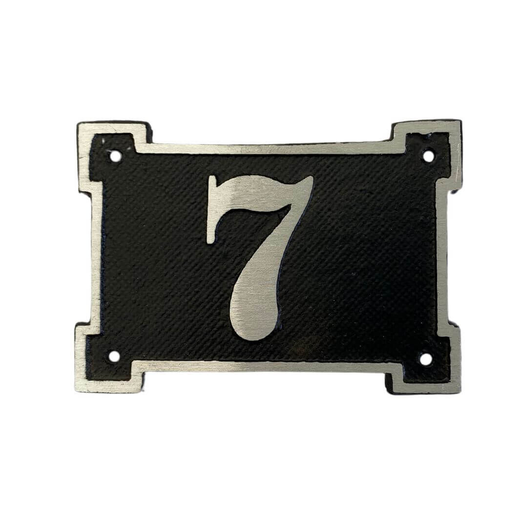 Türnummernschild Art. 21409 Tafelstil K - Aluminiumguss