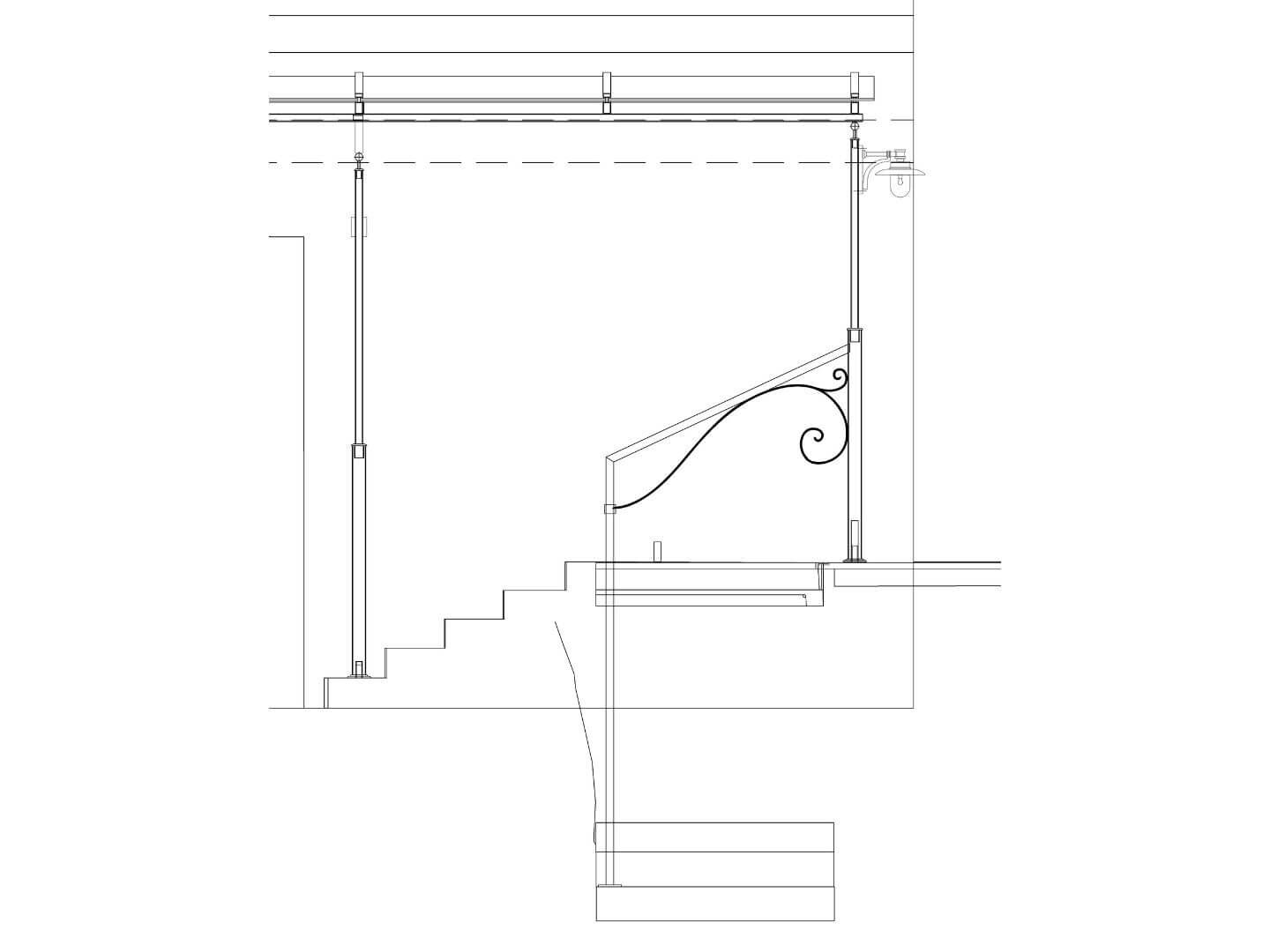 Planungszeichnung des Vordachs