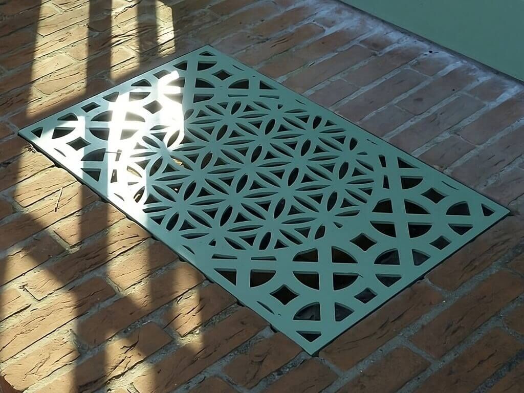 Bodengitter mit floralem Design Bodengitter mit floralem Design