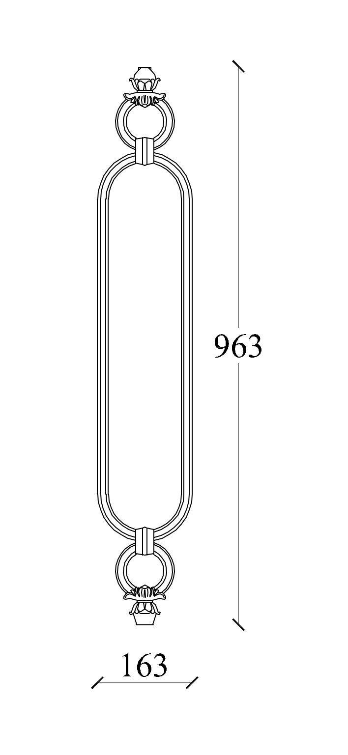 Zeichnung Geländerteil vertikal M514V aus Gusseisen
