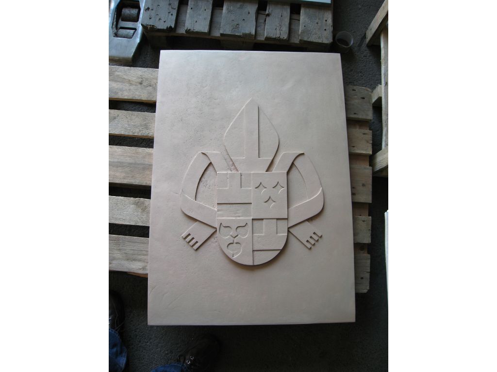 Wappenschild aus Messingguss fuer das Stift Klosterneuburg Wappenschild aus Messingguss fuer das Stift Klosterneuburg