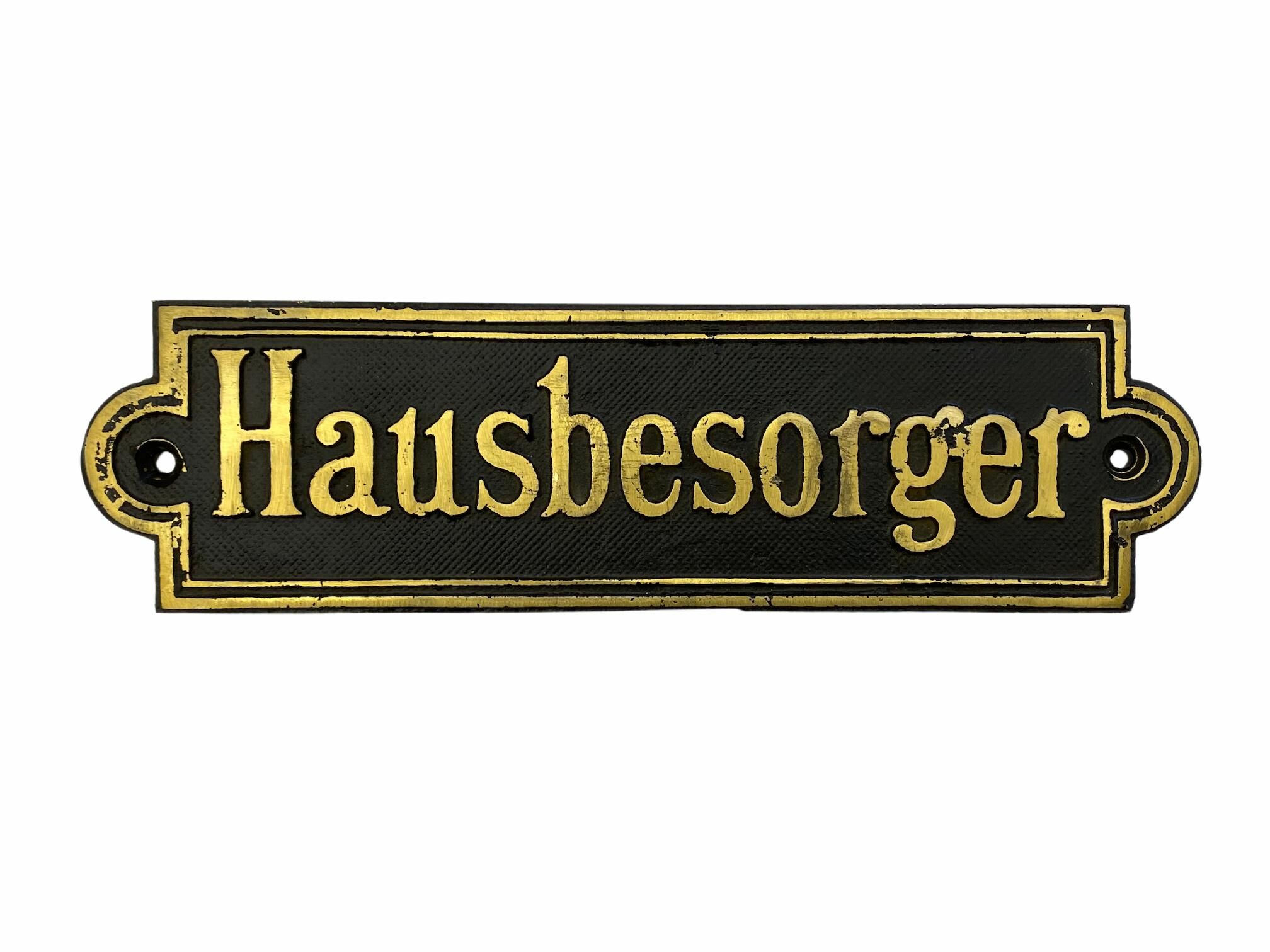 stockwerkstafel-hausbesorger-messing-gruenderzeit-1 Schild "Hausbesorger" aus Messig