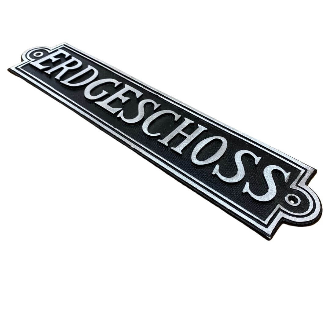 klassisches Stockwerksschild Erdgeschoss - Art. 20311 aus Aluminiumguss klassisches Stockwerksschild Erdgeschoss - Art. 20311 aus Aluminiumguss