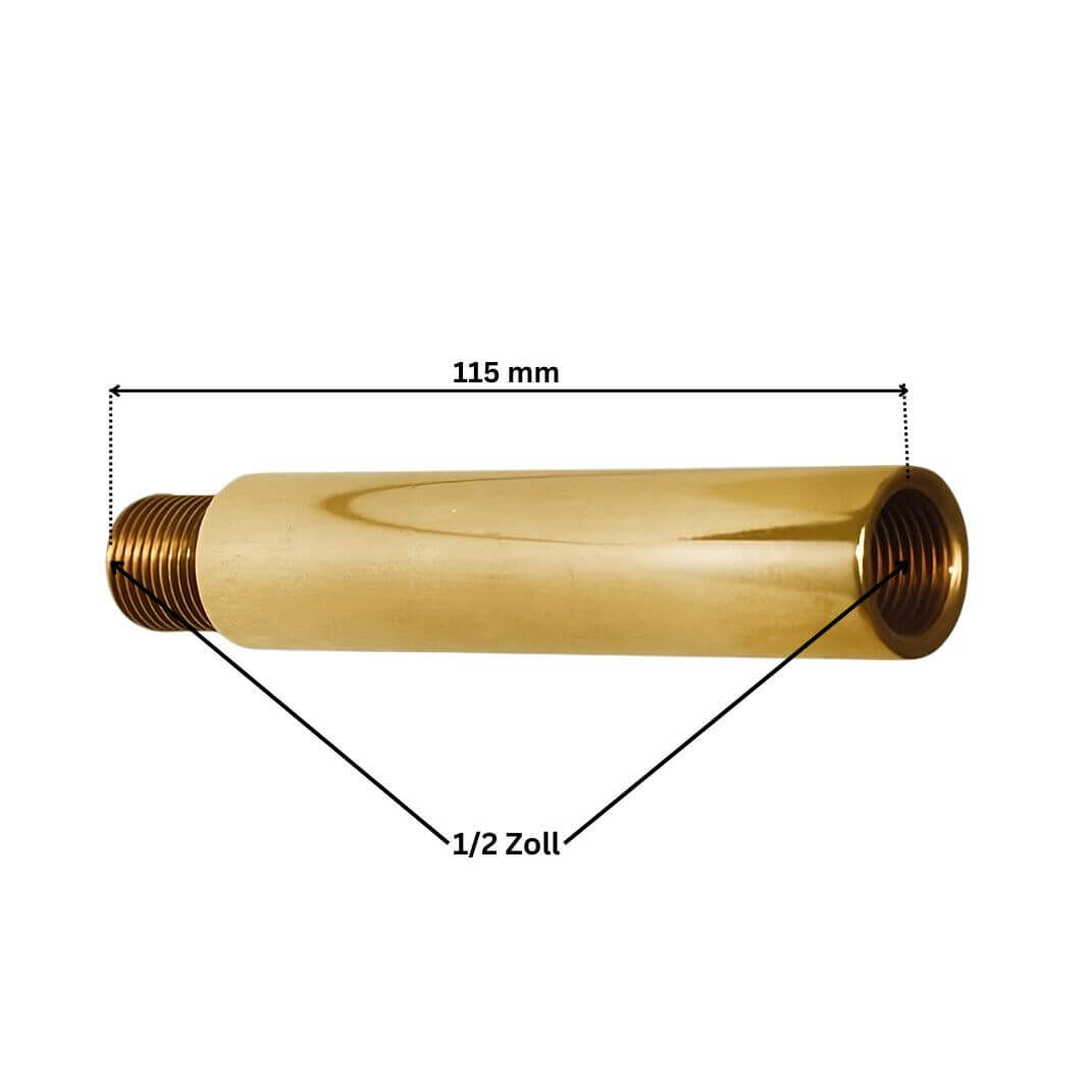 Abmessungen des 1/2 Zoll Verlängerungsstücks aus Messing