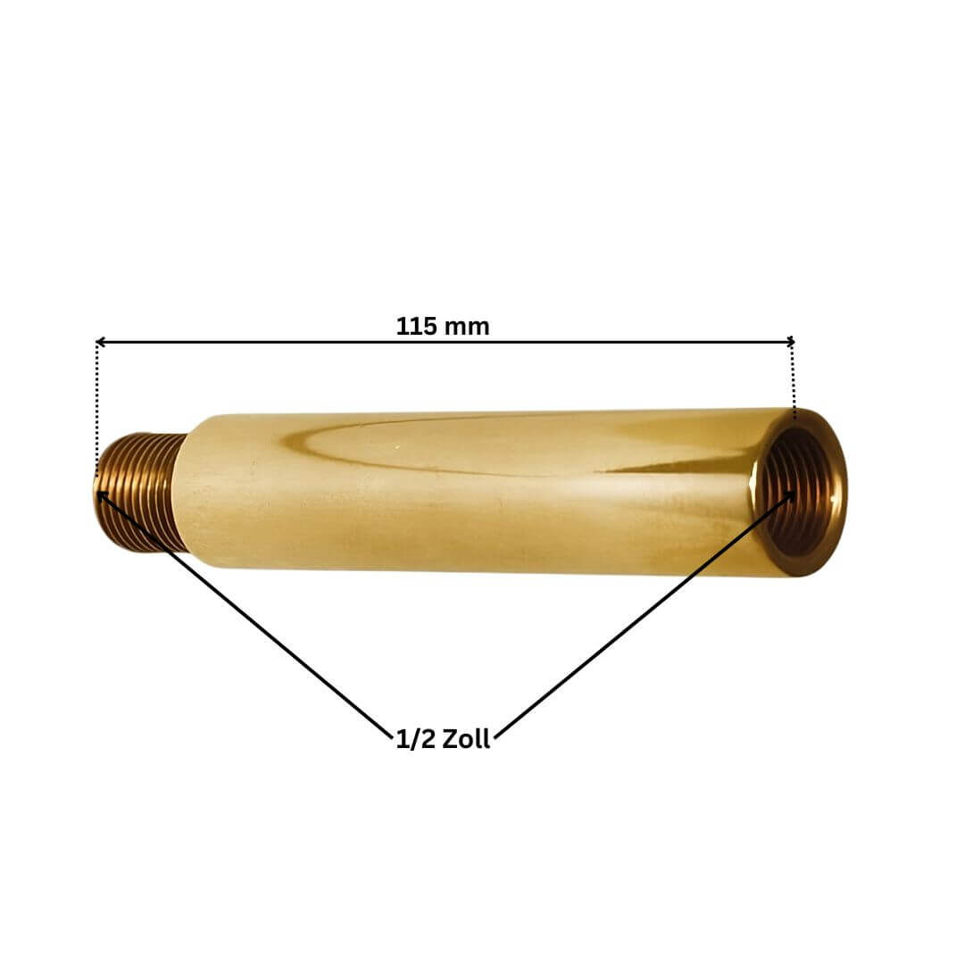 Abmessungen des 1/2 Zoll Verlängerungsstücks aus Messing Abmessungen des 1/2 Zoll Verlängerungsstücks aus Messing